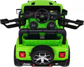 Ramiz Jeep Wrangler Rubicon batéria pre deti Zelená + diaľkové ovládanie + MP3 LED rádio + EVA kolesá