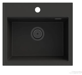 Gamma Modern 5055, 1-komorový granitový drez 560x500x210 mm, čierna, GMA-ZM-55-BK