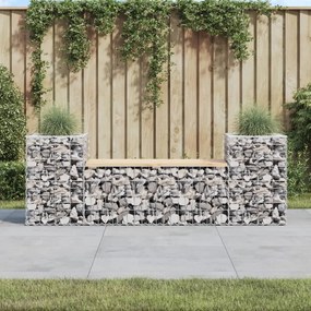 Záhradná lavička gabiónový dizajn 183x41x60,5 masívna borovica 834387
