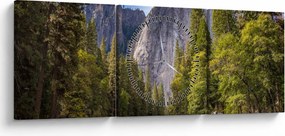 Obraz - Pod Yosemite skalou (s hodinami) (90x30 cm)