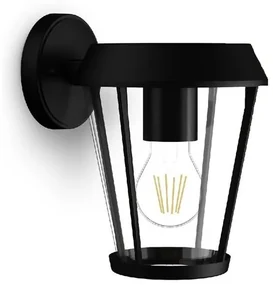 Vonkajšia nástenná lampa Philips Sunera čierna,E27, max. 1x25 W