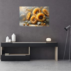 Obraz - Maľba slnečníc (90x60 cm)
