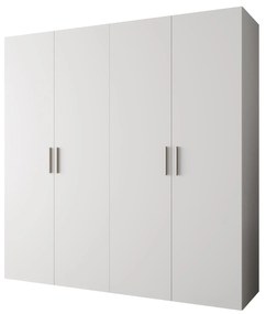 Šatníková skriňa 200 cm Borry 1 (biela + strieborná). Akcia -19%. Vlastná spoľahlivá doprava až k Vám domov. 1125770