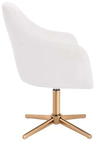 LuxuryForm DESIGN Kreslo ANDORA na zlatom kríži - biele