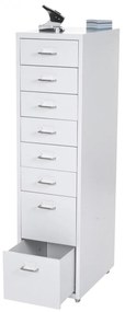 Zásuvková skrinka Boston T851 - 110x28x41cm, 8 zásuviek - biela