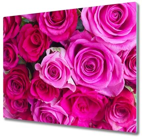 Sklenená doska na krájanie Buket ružových ruží 60x52 cm
