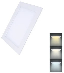 Solight WD147 Mini zapustený panel LED 6W, 450lm, 3000K/4000K/6000K, IP20, štvorcový, biela
