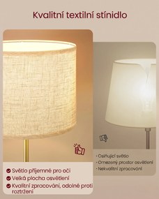 Výškově nastavitelná stojací lampa Vasagle Eupho zlatá/černá