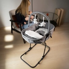 Detské hojdacie kreslo 4v1 Moon 35 sivé