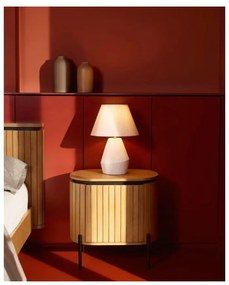 Biela stolová lampa s textilným tienidlom (výška 43 cm) Noara - Kave Home