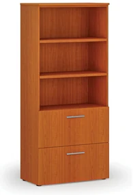 Skriňa so zásuvkami pre závesné zložky PRIMO WOOD, 800 x 420 x 1781 mm, čerešňa