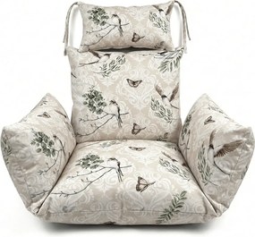 Vankúš do závesného kresla KOKON, béžový so vzorom