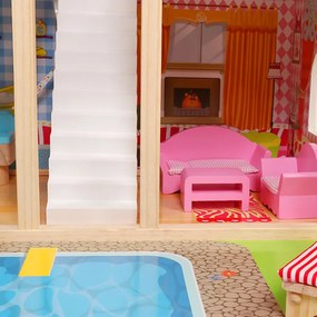 Drevený nábytok domček pre bábiky bazén ECOTOYS