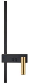 Toolight Toolight, LED nástenné svietidlo 8W, 4000K, APP1439-W RIGHT, čierna-zlatá lesklá, OSW-04777