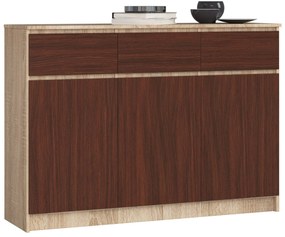 Komoda Kuwait 3D 3D (dub sonoma + wenge). Akcia -20%. Vlastná spoľahlivá doprava až k Vám domov. 1117163
