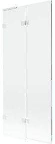 Mexen Lunar L, 2-krídlová vaňová zástena ľavá 80 x 150 cm, 8mm číre sklo, biely profil, 897L-080-100-20-00-L