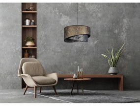 Luster na lanku REZO 1xE27/60W/230V šedá/zlatá