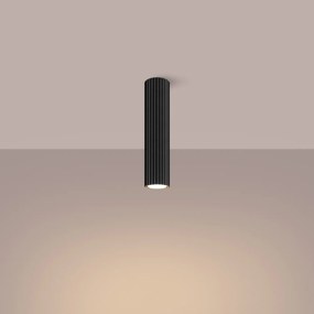 Stropné svietidlo Karbon, 1x čierne kovové tienidlo, (30 cm)