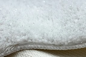 Kúpeľňový koberček SYNERGY glamour / lurex, biely kruh