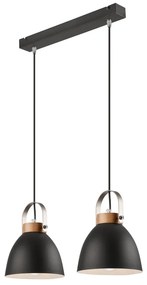 Čierne závesné svietidlo s kovovým tienidlom Danielle – LAMKUR