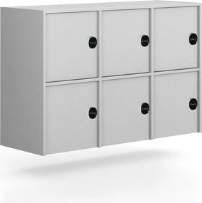 Nadstavba pre skrine FRAME, 6x dvere, 1299 x 450 x 854 mm, RFID zámok, sivá
