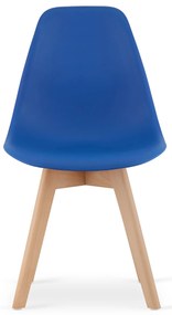 Modrá stolička KITO s bukovými nohami