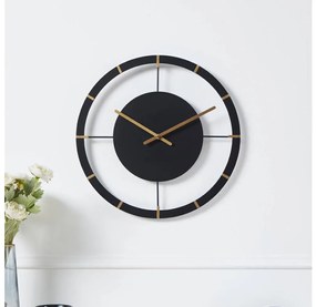 Eglo 425515 - Nástenné hodiny OKAZAKI 1xAA pr. 40 cm čierna/zlatá