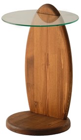 Príručný stolík Surfiusa (gaštan + sklo). Akcia -18%. Vlastná spoľahlivá doprava až k Vám domov. 1121644