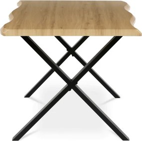 Jedálenský stôl 180x90 cm HT-F4318 OAK divoký dub / čierne nohy
