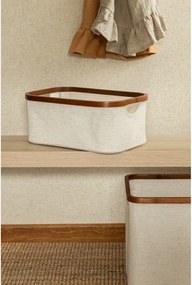 Krémový látkový úložný box 38x26x16 cm Bamboo/Linen – Bigso