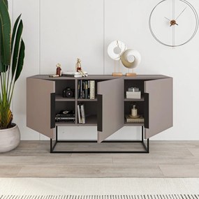 Sivo-béžová nízka komoda 150x80 cm Titan – Marckeric