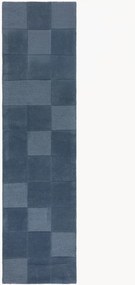 Ručne všívaný vlnený behúň s reliéfnou štruktúrou Checkerboard