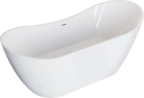 Polimat Akrylátová voľne stojaca vaňa Abi 180x80 POLIMAT-Rozmery: 180x80, POLIMAT-Farba vane: Biela / čierna lesk