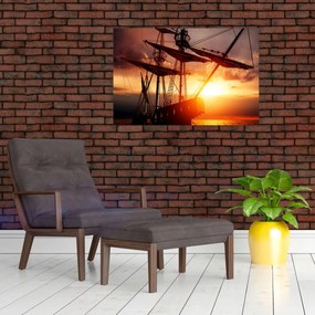 Obraz - Staroveká pirátska loď (90x60 cm)
