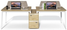 Kancelársky set pre 4 osoby Houseland Profit Max 05 2612 dub/biela