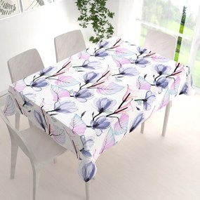 Biante Bavlnený obdĺžnikový obrus Sandra SA-333 Veľké kvety magnólie a kaly 50x100 cm
