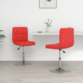 Jedálenské stoličky 2 ks, červené, umelá koža