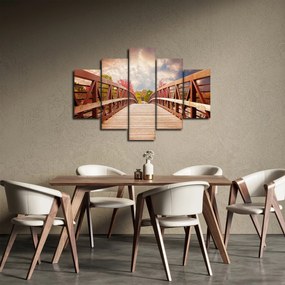Obraz - drevený most (150x105 cm)
