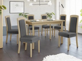 Rozkladací jedálenský stôl so 6 stoličkami - AL26, Morenie: sonoma - L, Poťahové látky: Kronos 22