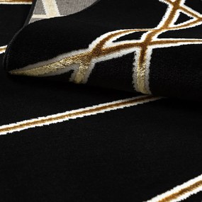 Dywany Łuszczów, Kusový koberec Allure 1964 black/gold, 200x290, čierna, kancelária