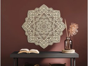 drevko Vyrezávaná drevená mandala Symetria Rozmer obrazu: 120 x 120 cm, Farba dekorácie: Čierna
