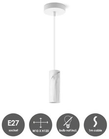 Luster na lanku SAGA 1xE27/40W/230V mramorová