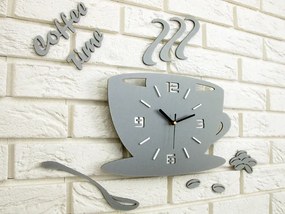 Nástenné hodiny Coffee svetlo šedé