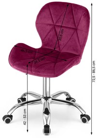 Bordová kancelárska stolička AVOLA VELVET