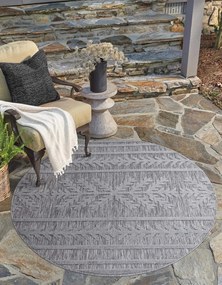 Dekorstudio Okrúhly terasový koberec SANTORINI - 411 antracitový Priemer koberca: 160cm