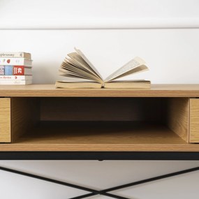 Písací stôl so zásuvkami Rex 123 cm dub Craft zlatý/čierny