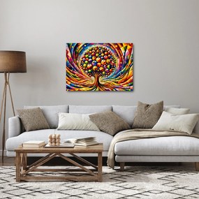 Obraz – Farebný strom s jablkami (70x50 cm)