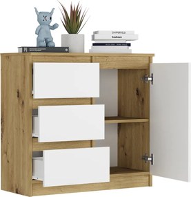 Komoda R-80-S3 so zásuvkami 80 cm - rôzne farebné prevedenia sonoma