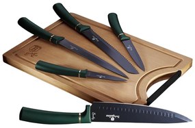 BerlingerHaus BerlingerHaus - Sada nerezových nožov s bambusovou doskou 6 ks zelená BH0009
