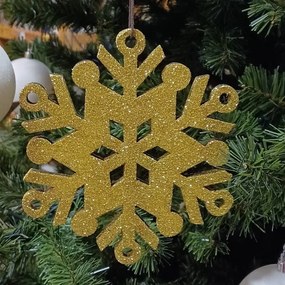 DECOLED Snehová vločka III, priemer 40 cm, zlatá